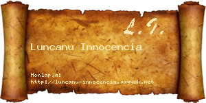 Luncanu Innocencia névjegykártya